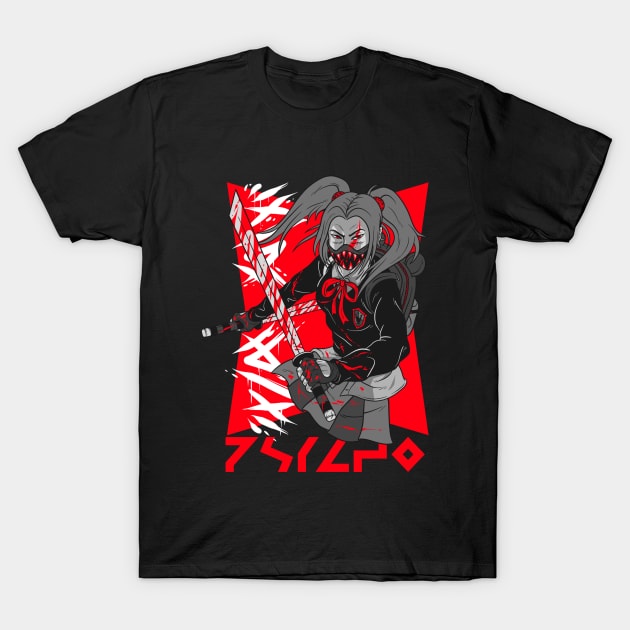 Masked Psycho Ninja Girl T-Shirt by DAGHO